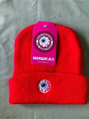 Mishka Kids Bright Red Eyeball Knit Beanie